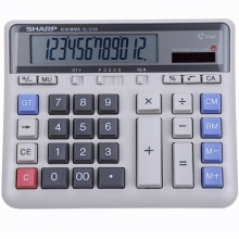 夏普2135键盘式按键计算器(双电源,太阳能,12位)灰色