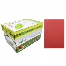 绿叶彩色复印纸 A4/80g 500张/包 10包/箱(5000张)大红色