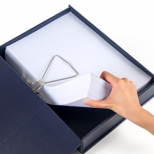 华杰H204A档案盒/文件资料盒 2.5寸 内带夹 深蓝色 单个装