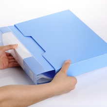 齐心PF80AK资料册 A4/80页 带盒 蓝色 单个装