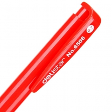 得力6506圆珠笔 按动式子弹头 0.7mm 红色 60支/盒