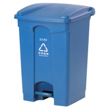 白云清洁垃圾桶 脚踏式带盖分类垃圾桶 蓝色 87L 可回收物 AF07318