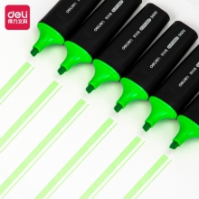 得力荧光笔 得力S600荧光笔 重点醒目标记笔 绿色 10支装